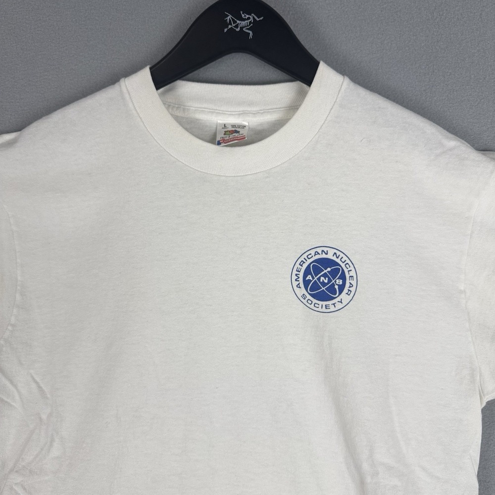 Vintage American Nuclear Society Graphic Logo T-Shirt Men's Large 90s USA